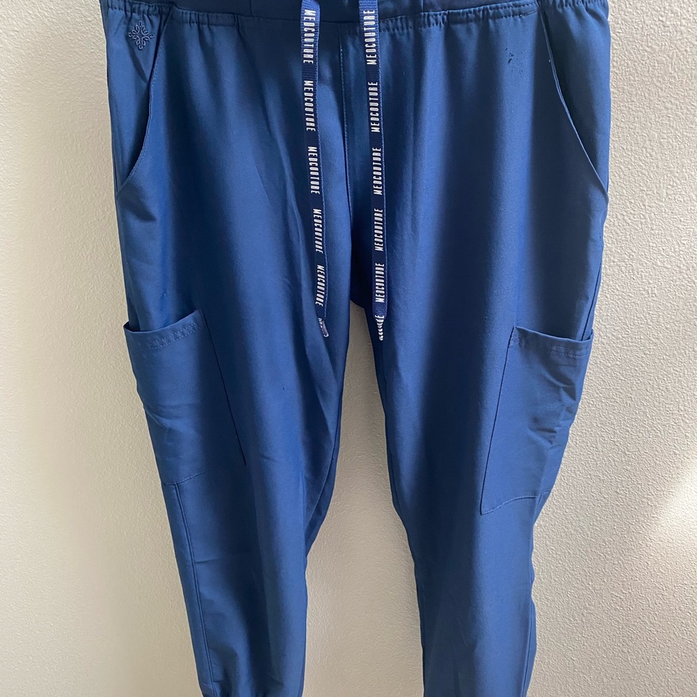 Med Couture Blue Jogger Scrubs with Comfort Fit